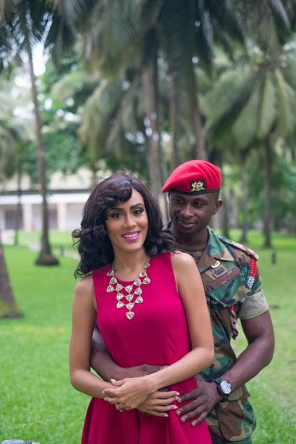 Actress Sonia Ibrahim and her soldier boyfriend