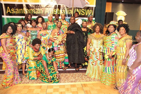 Nana Aborampa with Otumfuo's representative Nana Oppong Agyare Kyekyeku (in black)