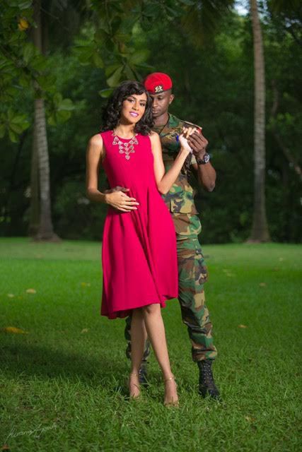 Actress Sonia Ibrahim and her soldier boyfriend