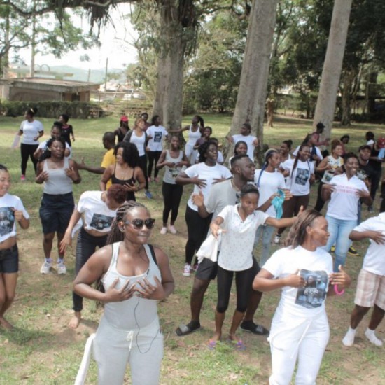 Participants at the health walk