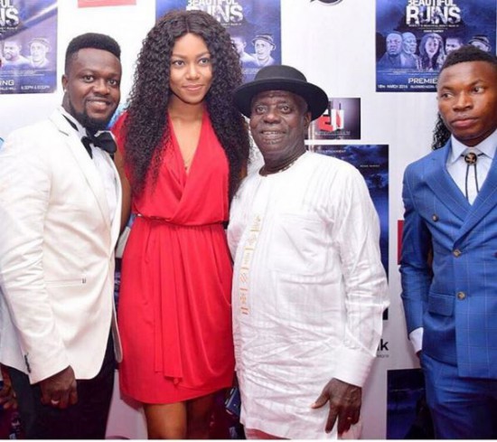 Yvonne Nelson with Fred Amugi and Eddie Nartey