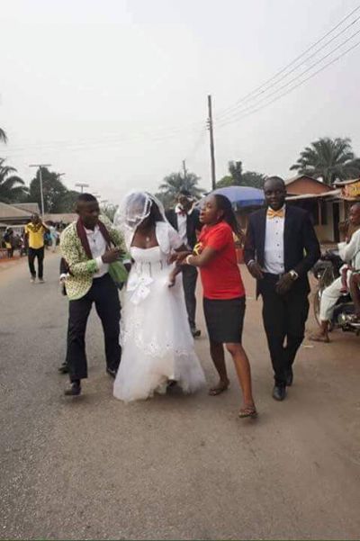 Photos of bride running from her wedding go viral