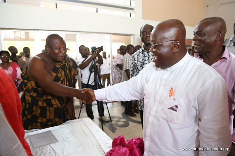 Akufo-Addo exchanging pleasantries with Toge Fiti