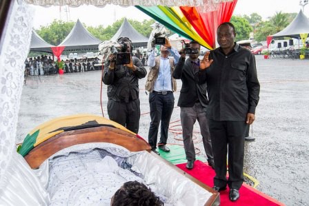 Alan Kyeremanten paying his last respect to Madam Theodosia Okoh