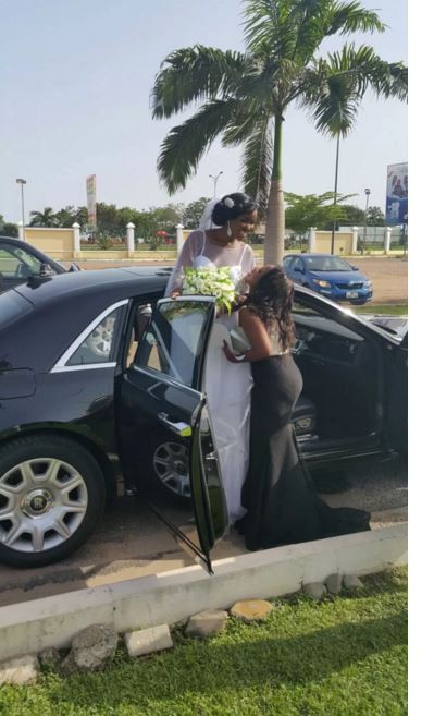 Adwoa Saah being whisked away after wedding ceremony