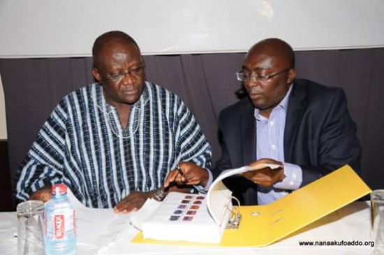 Paul Afoko and Dr.Bawumia going through the evidence