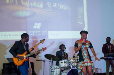 eShun's dazzling performance of the National Anthem at Fight Night at Kempinski