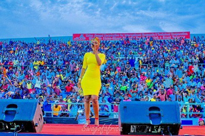 Becca entertains President Mahama, others at new Cape Coast stadium