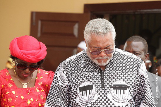 Ex President JJ Rawlings with his wife