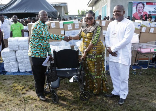 Aspiring Member of Parliament for Tarkwa Nsuem, Kwame Dzokoto with Mrs. Mahama