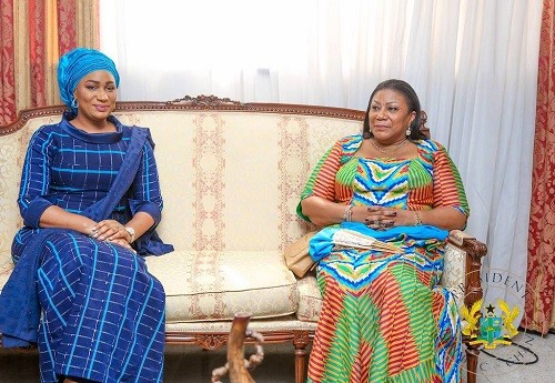 First Lady Rebecca Akufo-Addo with Second Lady Samira Bawumia