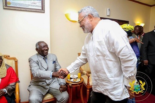 Former Presidents Jerry John Rawlings and John Agyekum Kufuor.