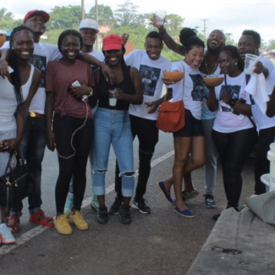 Participants at the health walk