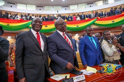 MP for Member of Parliament for Essikado Ketan, Joe Ghartey with some ministers of state