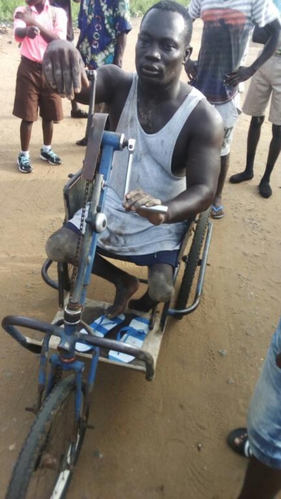 This disabled man was not spared.