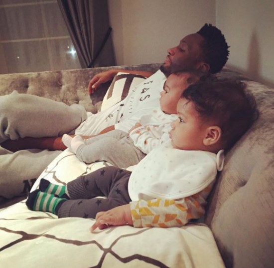 Mikel Obi and his twins