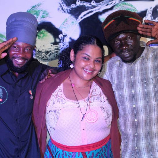 Yasmeen Helwani flanked by Redfyer (L) and Osagyefo (R)