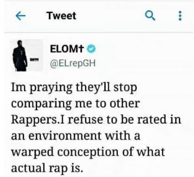 Stop comparing me to other rappers - EL