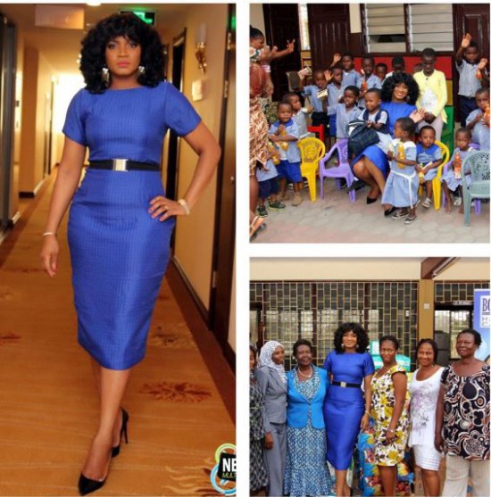 Omotola Jalade-Ekeinde visits Osu Childrens Home