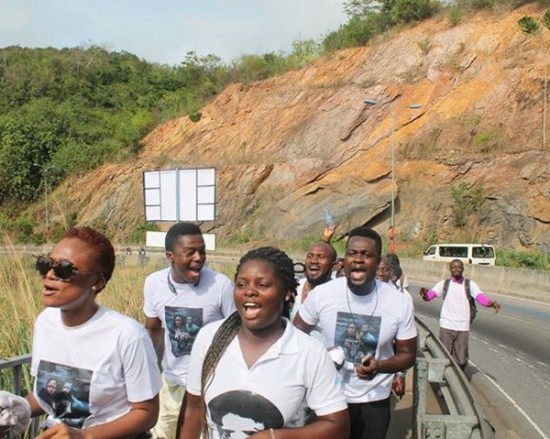 Participants at the health walk