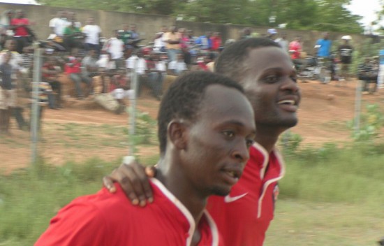 The two goal scorers, Kenneth Mbah and Solomon Asakiya