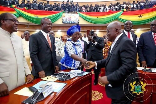 President Akufo-Addo with some Ministers of State