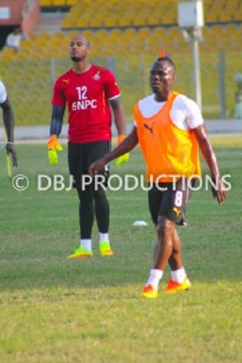 Agyemang Badu with goalkeeper Kwarasey on the background