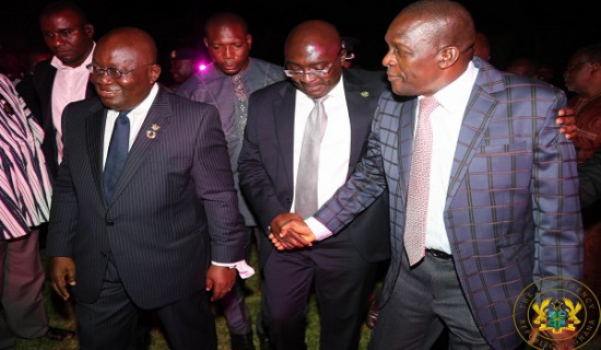 President Akufo-Addo with Vice President and Alban Bagbin