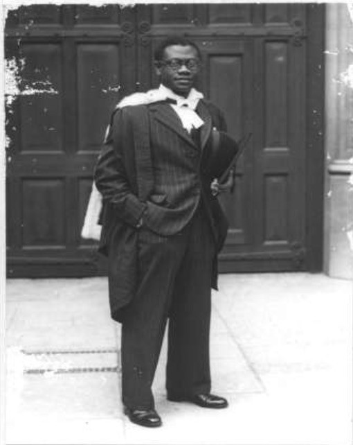 Enoch Okoh, husband of Madam Theodosia. picture taken when he received his Master’s degree from Cambridge University, U.K., 1946