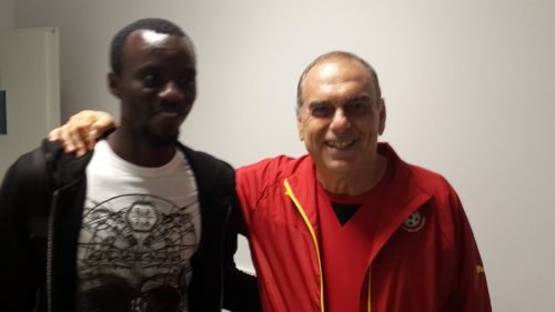 Coach Avram Grant with Rabiu Mohammed