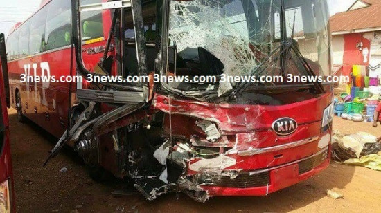 Ebony’s car was said to have crashed this VIP bus