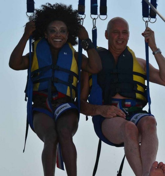 Stephanie Benson and husband on a vacation.