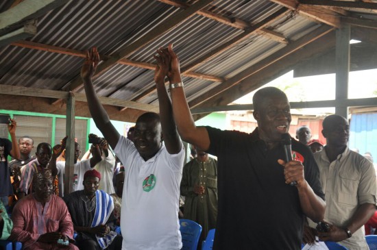 Amissah-Arthur introduces MP aspirant for Awutu Senya East Constituency.