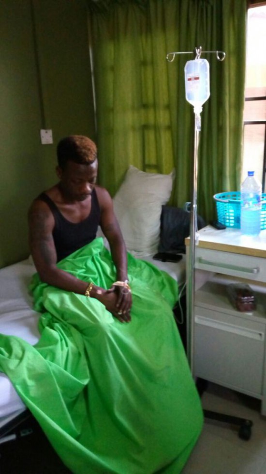 K.K Fosu on the hospital bed