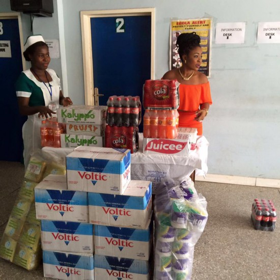 Actress Kisa Gbekle donates to Korle Bu Teaching hospital